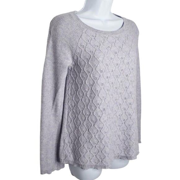 Loft Womens Lilac Purple Heathered Long Sleeve Knit Pullover Cotton‎ Sweater XS - Picture 3 of 8
